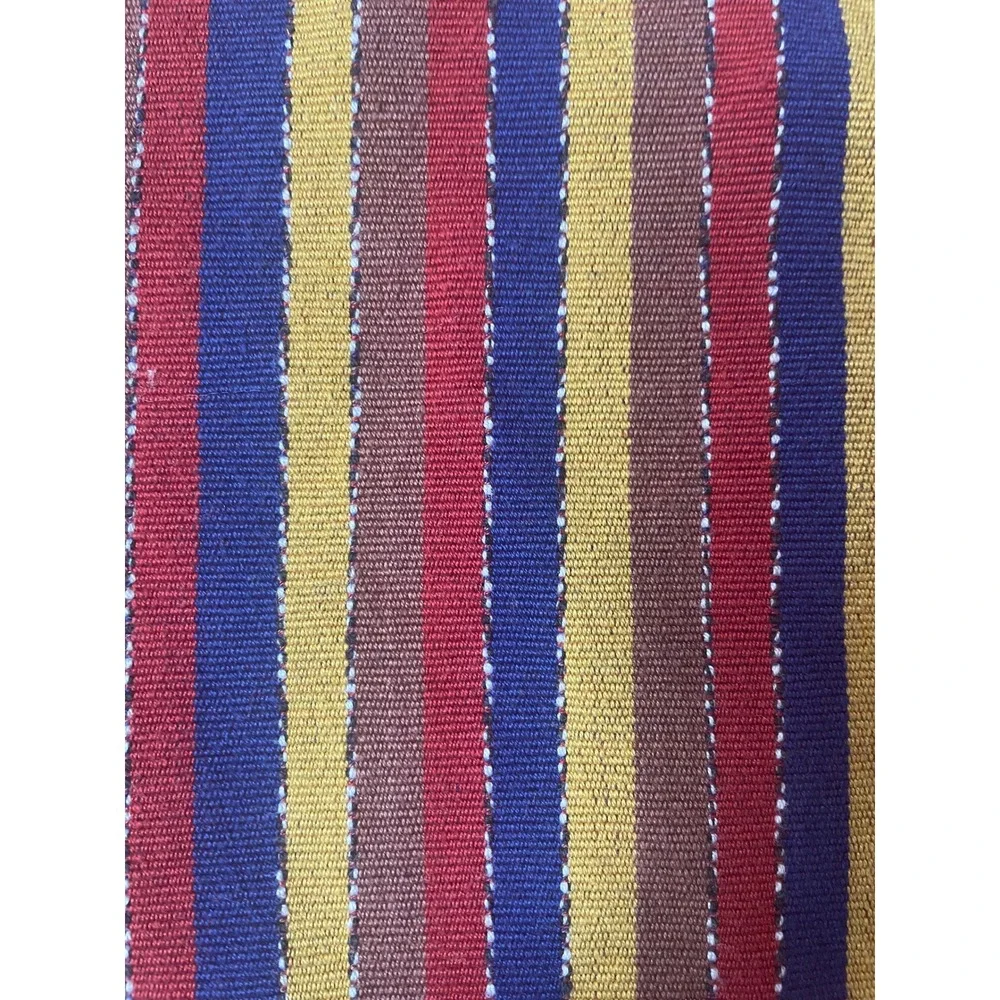 Vintage Handwoven Striped Textile Throw Blanket Fringe Multi-Color 77x52